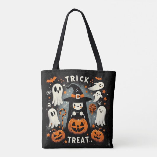 Trick or treat - Alleen heksensnacks Canvas tas (Achterkant)