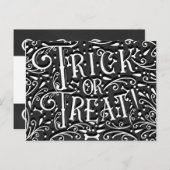Trick or Treat Antieke Krijtbotten Halloween Briefkaart (Voorkant / Achterkant)