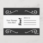 Trick or Treat Antieke Krijtbotten Halloween Briefkaart (Achterkant)