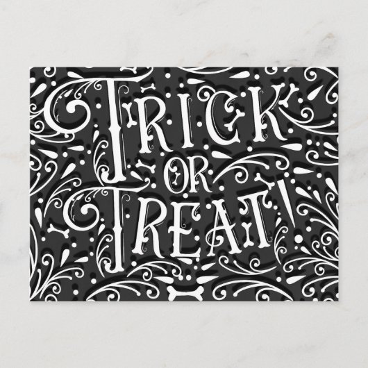 Trick or Treat Antieke Krijtbotten Halloween Briefkaart (Voorkant)
