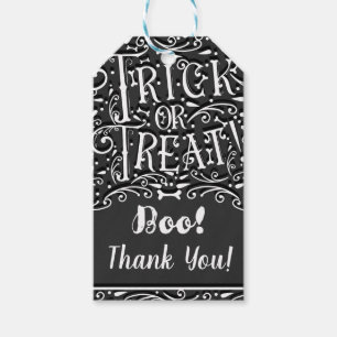 Trick or Treat Antieke Krijtbotten Halloween Feest Cadeaulabel
