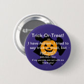 trick or treat Autism Button (Voorkant /achterkant)