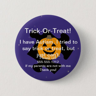 trick or treat Autism Button