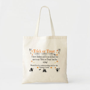 trick or treat Autism Tote Bag