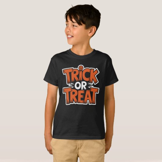 trick-or-treat-badge t-shirt (Voorkant volledig)