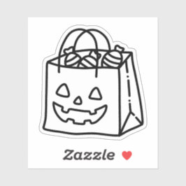 Trick or treat bag doodle sticker