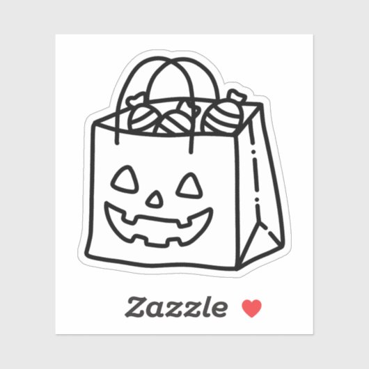 Trick or treat bag doodle sticker (Vel)