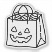 Trick or treat bag doodle sticker (Voorkant)