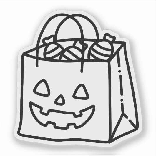 Trick or treat bag doodle sticker (Voorkant)