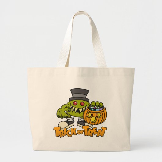 trick or treat Bag Grote Tote Bag (Voorkant)