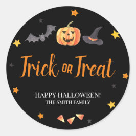 Trick or treat Bag, Halloween Party Favor Ronde Sticker