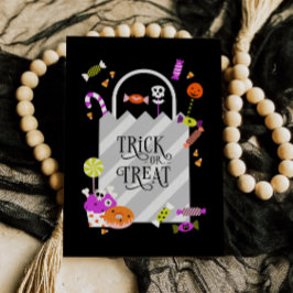 Trick or treat Bag Halloween Vakantie Groeten Kaar Kaart