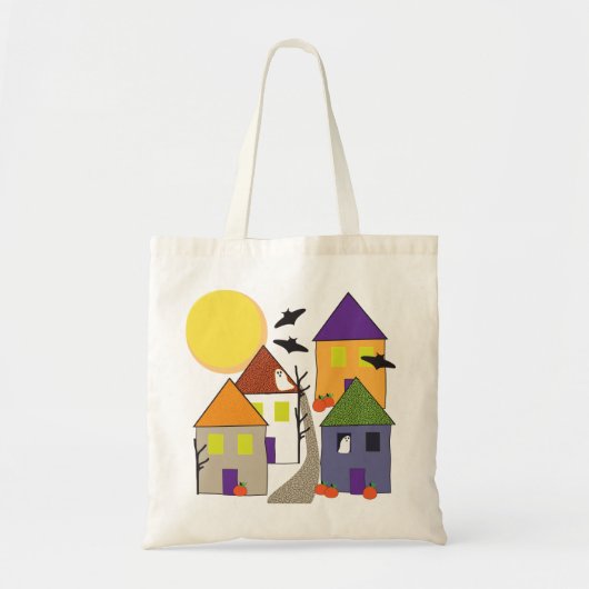 Trick or treat Bag in Haunted Halloween Village Tote Bag (Voorkant)