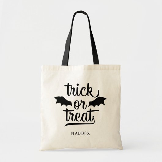 Trick or treat Bat Wings Halloween Tote Bag (Voorkant)