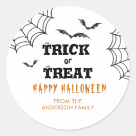 Trick or treat Bats Halloween Ronde Sticker