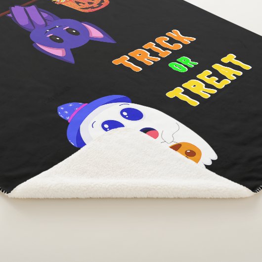 Trick or treat Bats Snoep 31 UK Oktober Halloween Sherpa Deken (3/4)