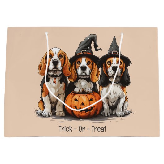 Trick or treat Beagle Dogs Groot Cadeauzakje (Voorkant)