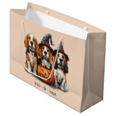 Trick or treat Beagle Dogs Groot Cadeauzakje (Voorkant Gekanteld)