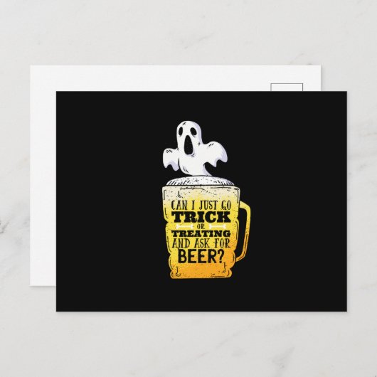 Trick or treat bier briefkaart (Voorkant / Achterkant)