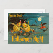 Trick or treat bij Halloween Night Briefkaart (Voorkant / Achterkant)