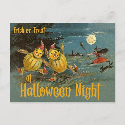 Trick or treat bij Halloween Night Briefkaart (Voorkant)