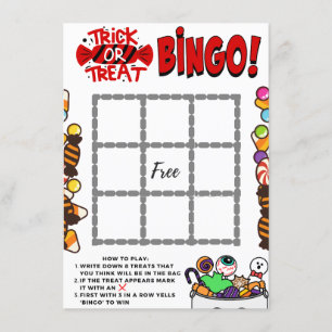 Trick or treat Bingo Behuizing Kaart