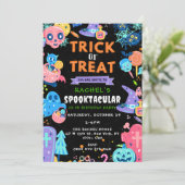Trick or treat Birthday, Halloween Birthday, Spook Kaart (Staand voorkant)