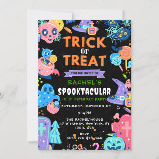 Trick or treat Birthday, Halloween Birthday, Spook Kaart