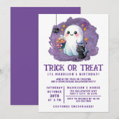 Trick or treat Birthday Uitnodiging (Voorkant / Achterkant)