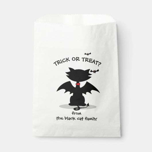 Trick or treat Black Cat Bat Halloween Party Bedankzakje (Voorkant)