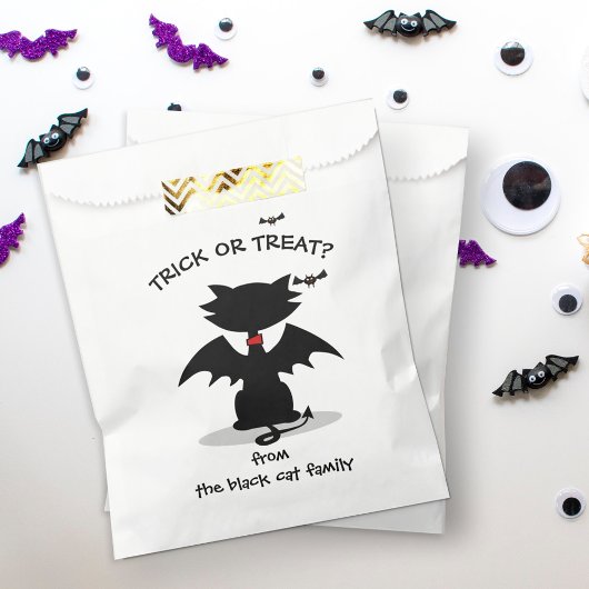 Trick or treat Black Cat Bat Halloween Party Bedankzakje