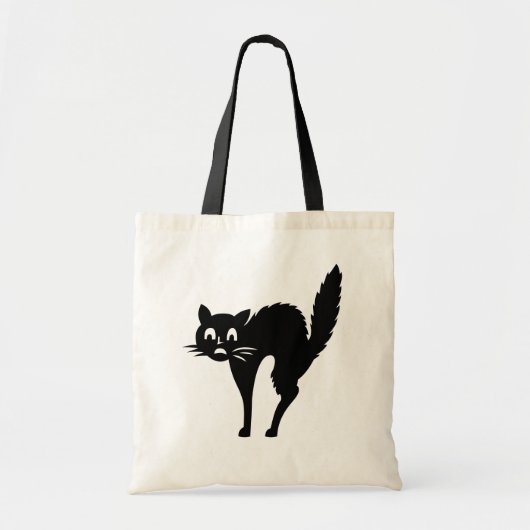 trick or treat Black Cat Halloween Bag Tote Bag (Voorkant)