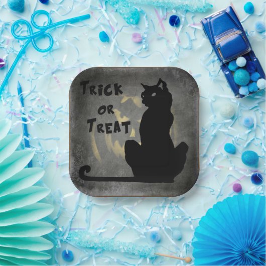 Trick or treat Black Cat Halloween Paper Bord (Feest)