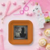 Trick or treat Black Cat Halloween Paper Bord (Feest)