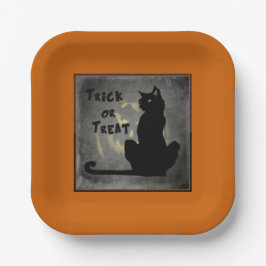 Trick or treat Black Cat Halloween Paper Bord