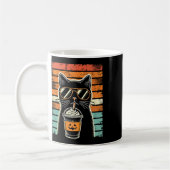 Trick or treat Black Cat Hipster Funny Halloween B Koffiemok (Links)