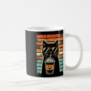 Trick or treat Black Cat Hipster Funny Halloween B Koffiemok