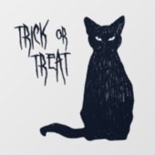 Trick or treat - Black Cat Silhouette Halloween Raamsticker (Vel)