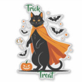 Trick or treat Black Cat Sticker (Voorkant)