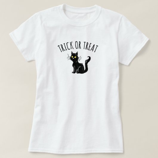 Trick or treat Black Cat T-Shirt (Design voorkant)