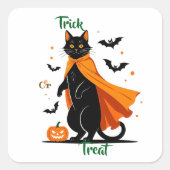 Trick or treat Black Cat Vierkante Sticker (Voorkant)