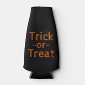 Trick-or-Treat Black en Oranje Halloween Theme Flesjeskoeler (Voorkant)