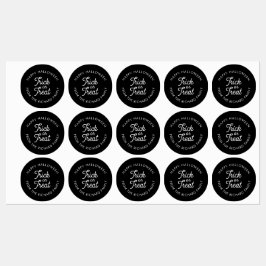 Trick or treat Black White Halloween persoonlijk Labels