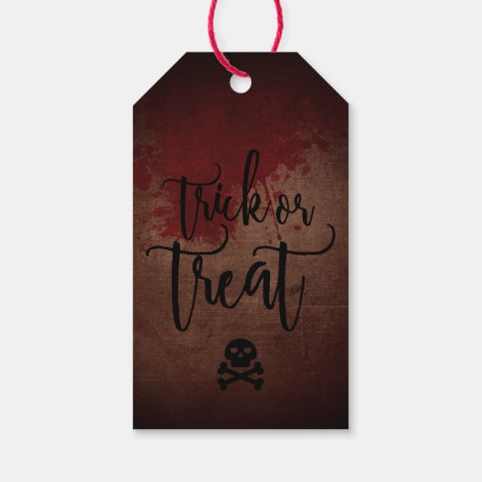 Trick or treat bloederig cadeaulabel (Achterkant)