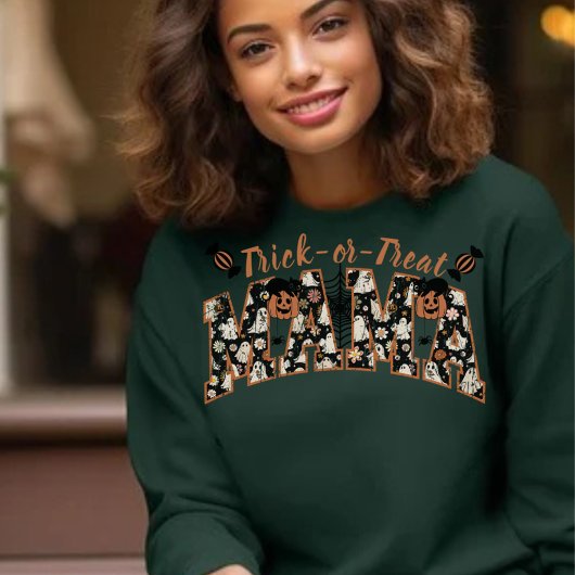 Trick-or-Treat Bloemen Print Mama Sweatshirt