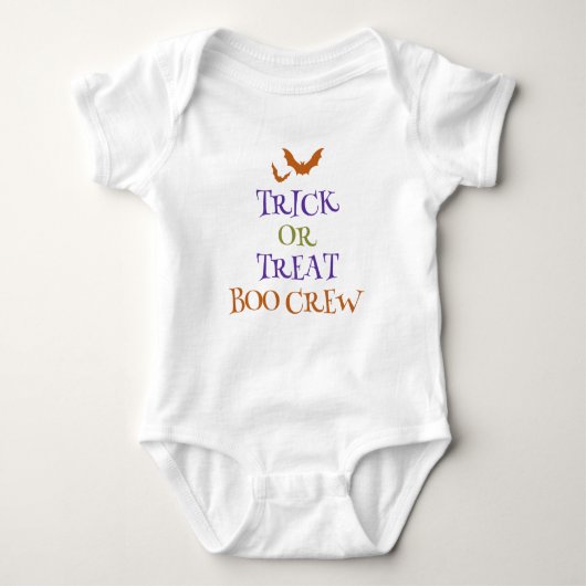 Trick or treat Boo Crew Baby Halloween Outfit Romper (Voorkant)