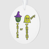 “Trick or Treat Boo!” Funny Halloween Ornament (voorkant)
