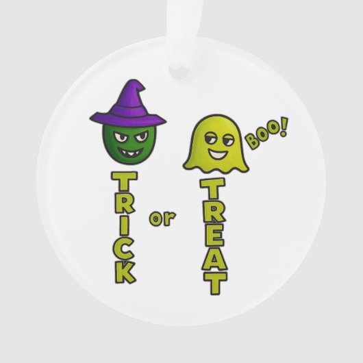 “Trick or Treat Boo!” Funny Halloween Ornament (voorkant)