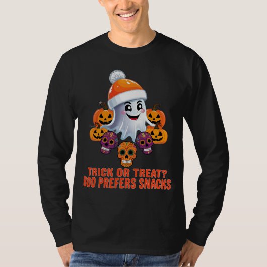 Trick or treat Boo Grappig Quote Halloween Party T-shirt (Voorkant)