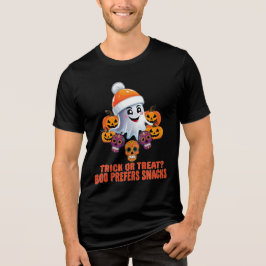 Trick or treat Boo Grappig Quote Halloween Party Tri-Blend Shirt